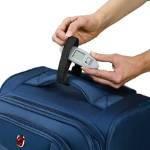 Load image into Gallery viewer, Two hands tying the digital scale to a suitcase's grip handle
