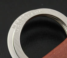 Load image into Gallery viewer, Close up to the two key rings with engraved MONTBLANC logo