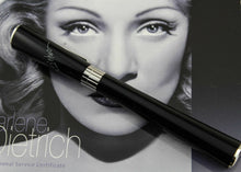 Load image into Gallery viewer, Back view of the fountain pen with the cap on. Set on top of the card stock box.