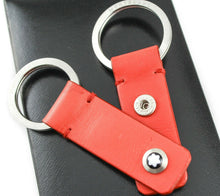 Load image into Gallery viewer, Montblanc Red Leather Key Fob 2-Split Key Ring