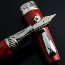 Load image into Gallery viewer, Close up to the fountain pen nib resting on the cap.
