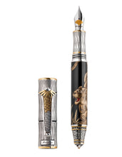 Load image into Gallery viewer, Front view of the fountain pen with the cap set next to it.