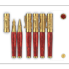 Load image into Gallery viewer, Montegrappa Ten Commandments Red / Vermeil Fountain Pen