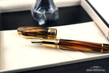 Load image into Gallery viewer, Montegrappa 18k Yellow-Gold Turtle Brown Extra 1930 Fountain Pen - M