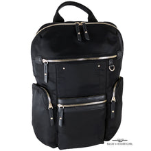 Load image into Gallery viewer, Angled front view of the backpack.