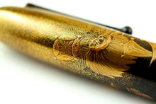 Load image into Gallery viewer, Close up to the intricate gold decorations on the side of the cap