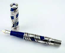 Load image into Gallery viewer, The fountain pen arranged with the cap behind it on a white background.