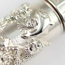 Load image into Gallery viewer, Close up to the engraved dolphin on the pen barrel.