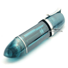 Load image into Gallery viewer, Angled close up of the turquoise rollerball pen with the cap on.