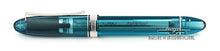 Load image into Gallery viewer, Side view of the turquoise rollerball pen with the cap on.