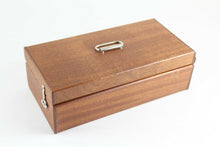 Load image into Gallery viewer, Angled front view of the wooden presentation box.