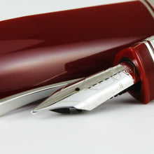 Load image into Gallery viewer, Omas 360 Cranberry Fountain Pen - 18kt Gold White Gold Nib/Rhodium Trim - B