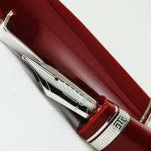 Load image into Gallery viewer, Omas 360 Cranberry Fountain Pen - 18kt Gold White Gold Nib/Rhodium Trim - B