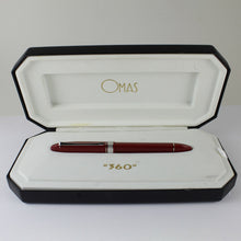 Load image into Gallery viewer, Omas 360 Cranberry Fountain Pen - 18kt Gold White Gold Nib/Rhodium Trim - B