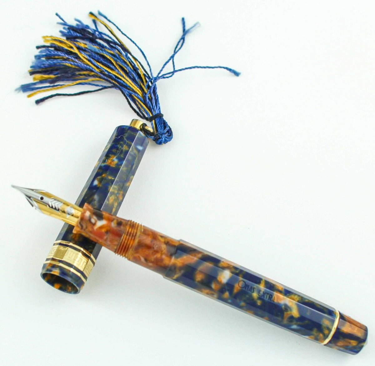 Omas Vintage Celluloid Dama Saffron Fountain Pen - C.1997 - Medium