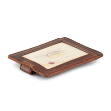 Load image into Gallery viewer, Angled front view of the money clip with ID window.