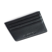 Load image into Gallery viewer, Angled view of the black leather card case