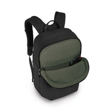 Load image into Gallery viewer, Angled view of the backpack with the front pocket unzipped.