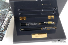 Load image into Gallery viewer, The fountain pen and ballpoint pens arranged in their presentation box.