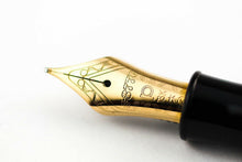 Load image into Gallery viewer, Close up to the engraved decorations of the fountain pen nib.
