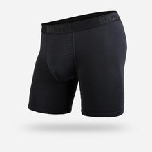 Load image into Gallery viewer, Angled view of the black boxer brief on a white background.