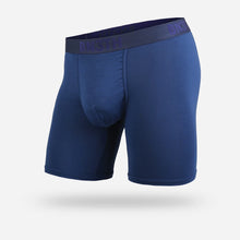 Load image into Gallery viewer, Angled view of the navy blue boxer brief on a white background.