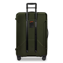 Load image into Gallery viewer, Briggs & Riley Torq Medium Hardside Spinner Luggage - Hunter Green
Image of Back Panel View.  Also showing ID Tag.
Dimensions: 27.5"H x 18.5"W x 11.5"D
Weight:         8.9 lbs.