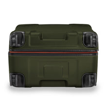 Load image into Gallery viewer, Briggs & Riley Torq Medium Hardside Spinner Luggage - Hunter Green
Image of bottom panel with double spinner wheels with metal ball bearings for effortless 360° navigation and a long rolling life.
Dimensions: 27.5"H x 18.5"W x 11.5"D
Weight:         8.9 lbs.