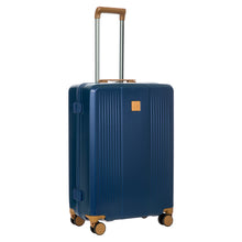 Load image into Gallery viewer, Front angled view of the suitcase on a white background. The telescopic handle is pulled up.