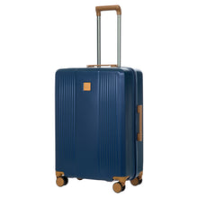 Load image into Gallery viewer, Front angled view of the suitcase on a white background. The telescopic handle is pulled up.