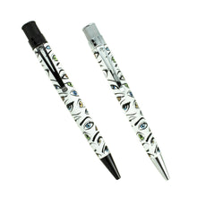 Load image into Gallery viewer, Front view of the white pen with black trims, and the white pen with chrome trims.