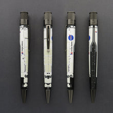 Load image into Gallery viewer, Front, back, and side views of the pen on a dark gray background.