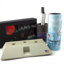 Load image into Gallery viewer, The Enterprise pen arranged in the gift tube with the launchpad and packaging.