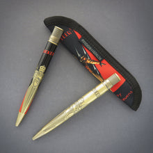 Load image into Gallery viewer, Front and back view of The Rocketeer pens with the single pen sleeve.