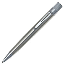 Load image into Gallery viewer, The Retro 51 Tornado Classic Laquer Rollerball pen in Strainless with chrome accents is placed in front of a white background.