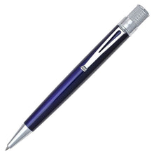 Load image into Gallery viewer, The Retro 51 Tornado Classic Laquer Rollerball pen in True Blue  with chrome accents is placed in front of a white background.