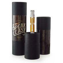 Load image into Gallery viewer, The Retro 51 Tornado Speakeasy Cheers (Beer) Rollerball sits inside the lower half of the presentation tube, on its sides is the top part of the presentation tube with a sticker that reads “Retro 51 Speak Easy Premium Writing Tornado” all in front of a white background.