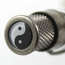 Load image into Gallery viewer, Top disk close up to the pen. It features a Ying Yang icon.