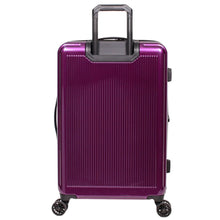 Load image into Gallery viewer, Back Panel View of the purple hard shell suitcase.