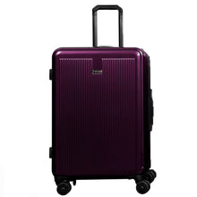 Load image into Gallery viewer, Front panel view of the purple hard shell suitcase.