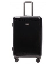 Load image into Gallery viewer, Front panel view of the black hard shell suitcase.