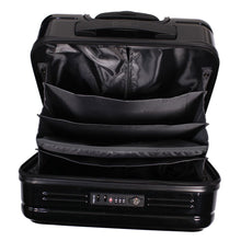 Load image into Gallery viewer, Interior view of the opened business case. It features a file organizer.