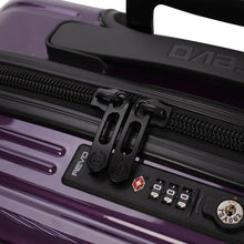 Load image into Gallery viewer, Top panel close up to the TSA approved, three-digit combination lock.