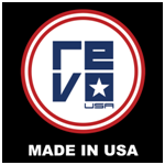 Load image into Gallery viewer, Revo logo with text: MADE IN USA.