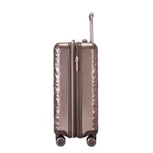 Load image into Gallery viewer, Side panel view of the topaz hard shell suitcase with a geometric pattern.