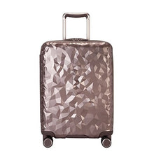 Load image into Gallery viewer, Front Panel View of the topaz hard shell suitcase with a geometric pattern.