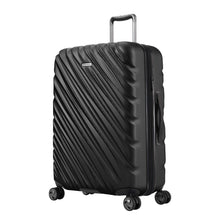 Load image into Gallery viewer, Front angled view of the onyx black hard shell suitcase.