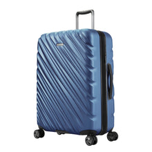 Load image into Gallery viewer, Front angled view of the twilight blue hard shell suitcase.