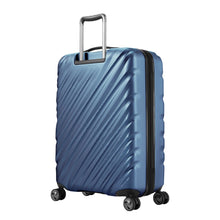 Load image into Gallery viewer, Angled back panel view of the twilight blue suitcase.