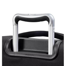 Load image into Gallery viewer, Close up to the black suitcase's handle.